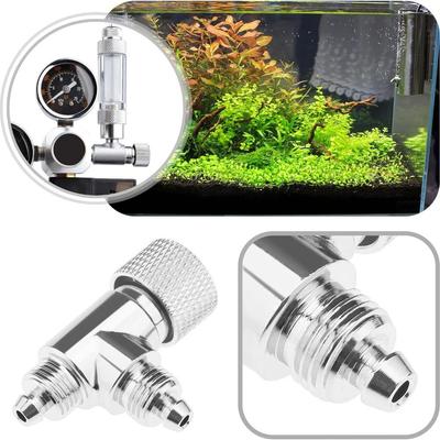 Double Head Fish Tanks CO2 Valve Stainless Steel CO2 Check Valve Carbon Dioxide Refiner