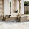 VidaXL Garden Lounge Set with Cushions 10 Pcs Beige Braided Resin 3268138
