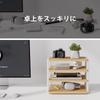 Fenge Desktop Storage Shelf, Desk Organizer, 4-Tier, Large Capacity Office Storage Rack, 37.2cm Wide X 26.7cm Deep X 30.7cm High, Oak & White,