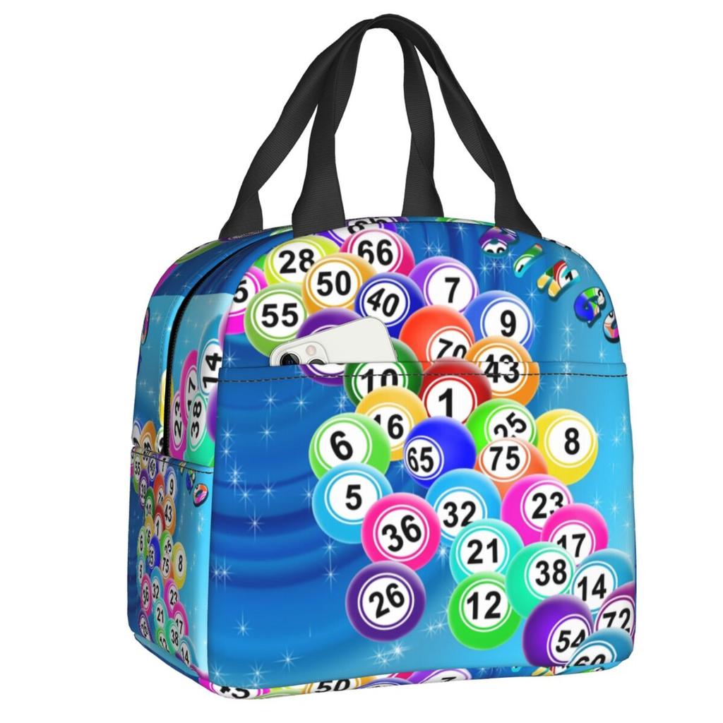 Bolsa de almuerzo térmica aislada personalizada para amantes del juego Bingo Queen, contenedor de almuerzo reutilizable para mujer, caja de alimentos multifunción para picnic al aire libre