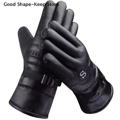 Winter Leather Gloves Waterproof Resistance Cold Outdoor Sports Warm Motorcycle For Men Warm and Cold Resistant Leather Gloves