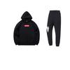 Li Ning Letter Pattern Fleece Warm Pullover Long Sleeve Sweatshirt Casual Sports Suit Unisex Sweatshirt, Pants Black YKLU341-1+AWDP714-13