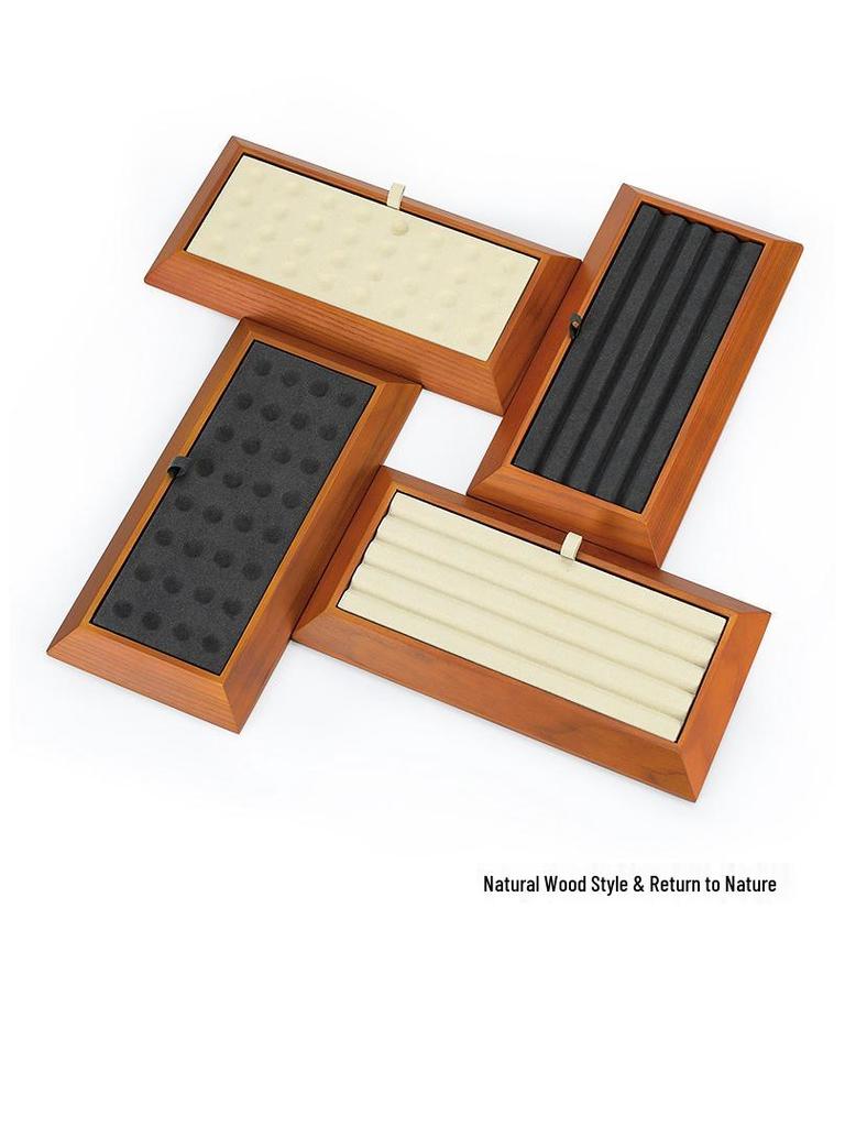 Ya Yu Holz Edelstein Präsentations- und Aufbewahrungstablett für Schmuck und Perlen