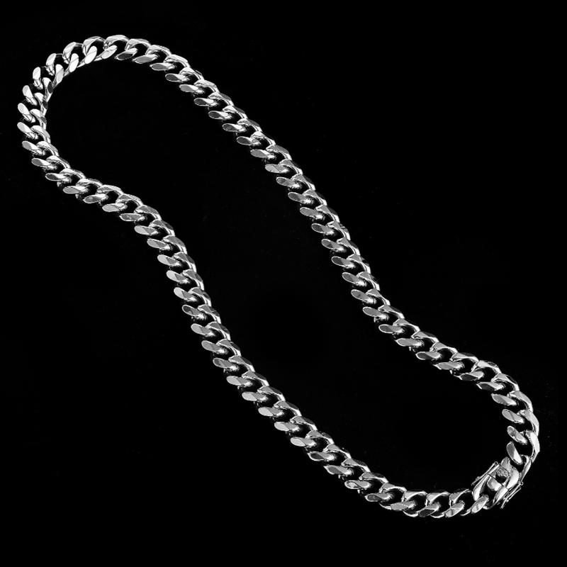 10/13mm Choker Necklace Punk Cuban Chain Necklace Waterproof Men Stainless Steel Long Link Curb Chain Gift Jewelry for friend