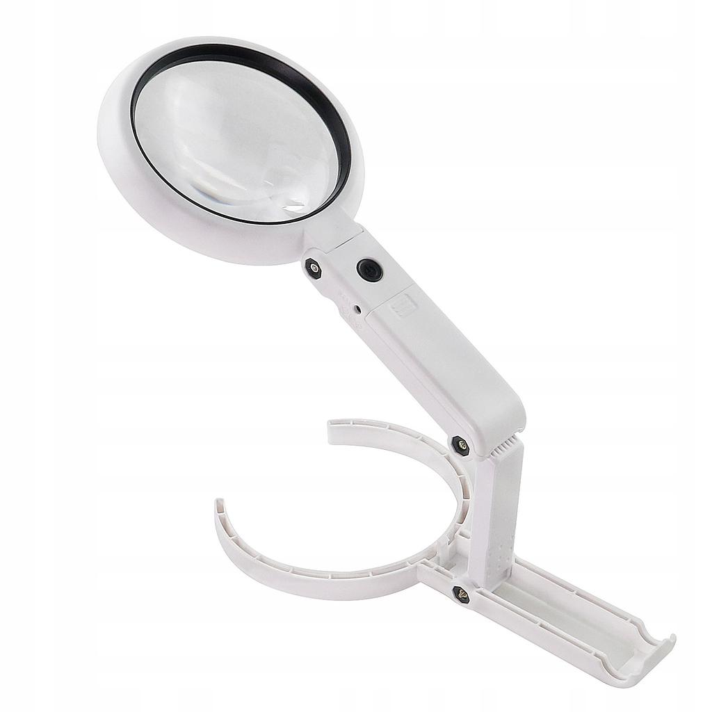 Lupe 8x LED Ständer USB-betrieben/Batterien 11x Lampe