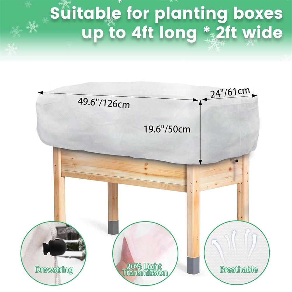 Frost Blankets For Outdoor Plants 2 Pieces Frost Protection Cloth Reusable Rectangular Plant Covers With Drawstring For Lawn