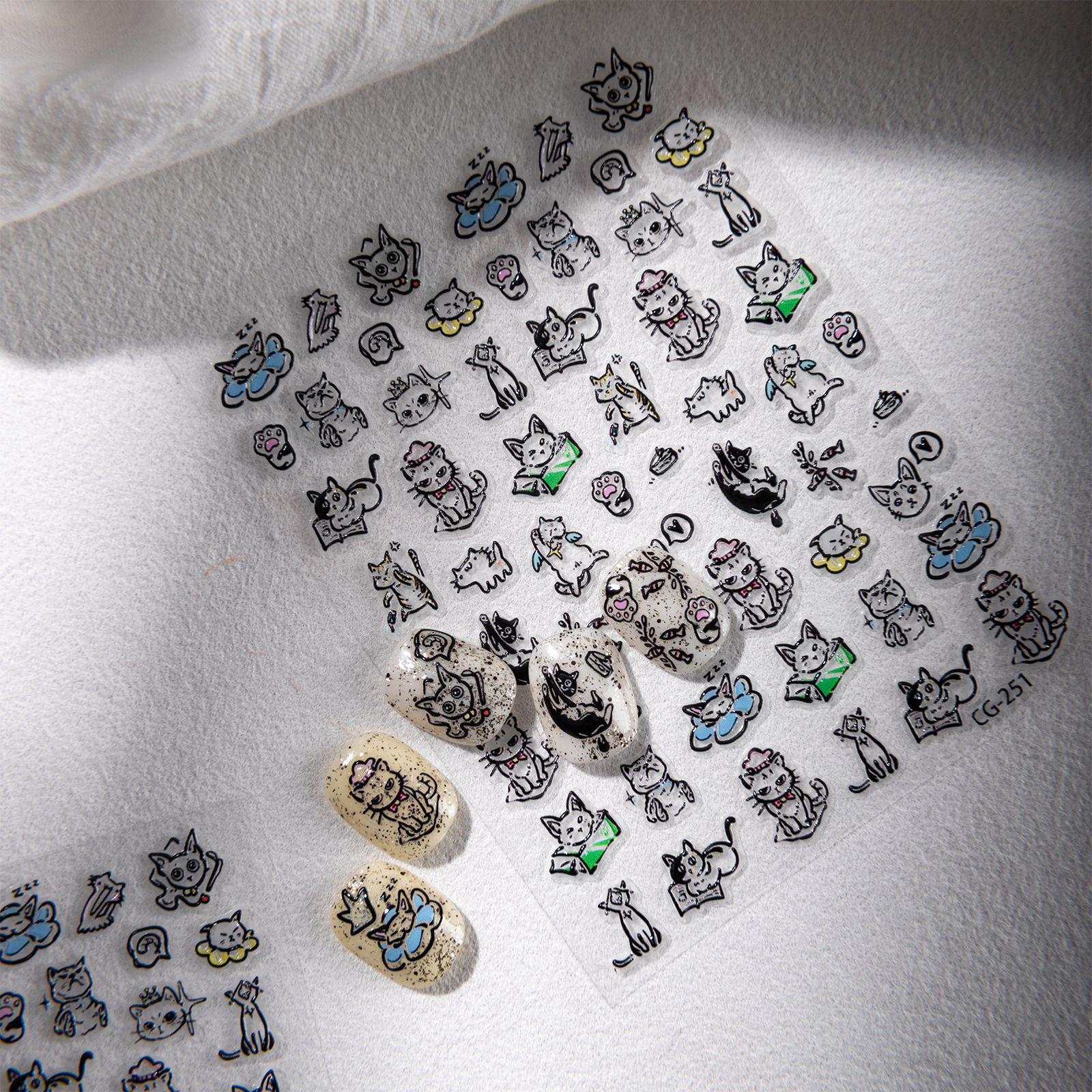 Cyansea Cute Cartoon Kitten Jelly Sticker for DIY Decoration CG-251