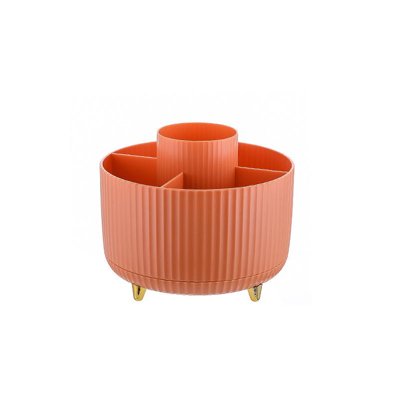 Rotating Plastic Pen Holder & Cosmetic Organizer - Luxurious Desktop & Tabletop Storage Solution