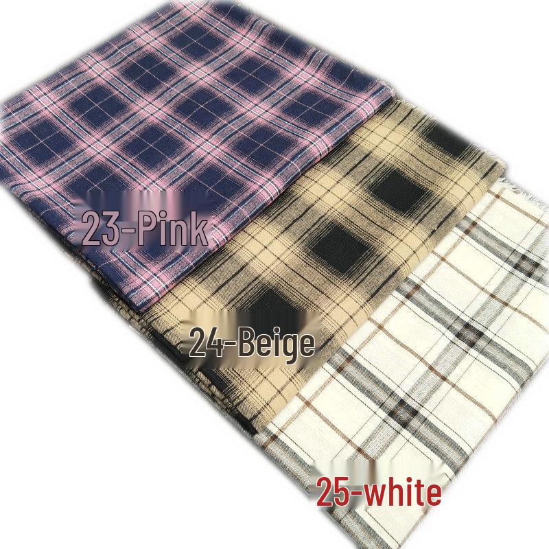 Spot Color-Woven Plaid Jacquard Fabric for Children's Autumn/Winter Brushed Polyester-Cotton Shirts