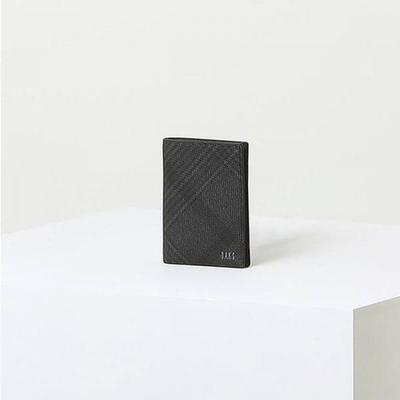 Black Check Leather Slim Wallet Dbwa4e094bk