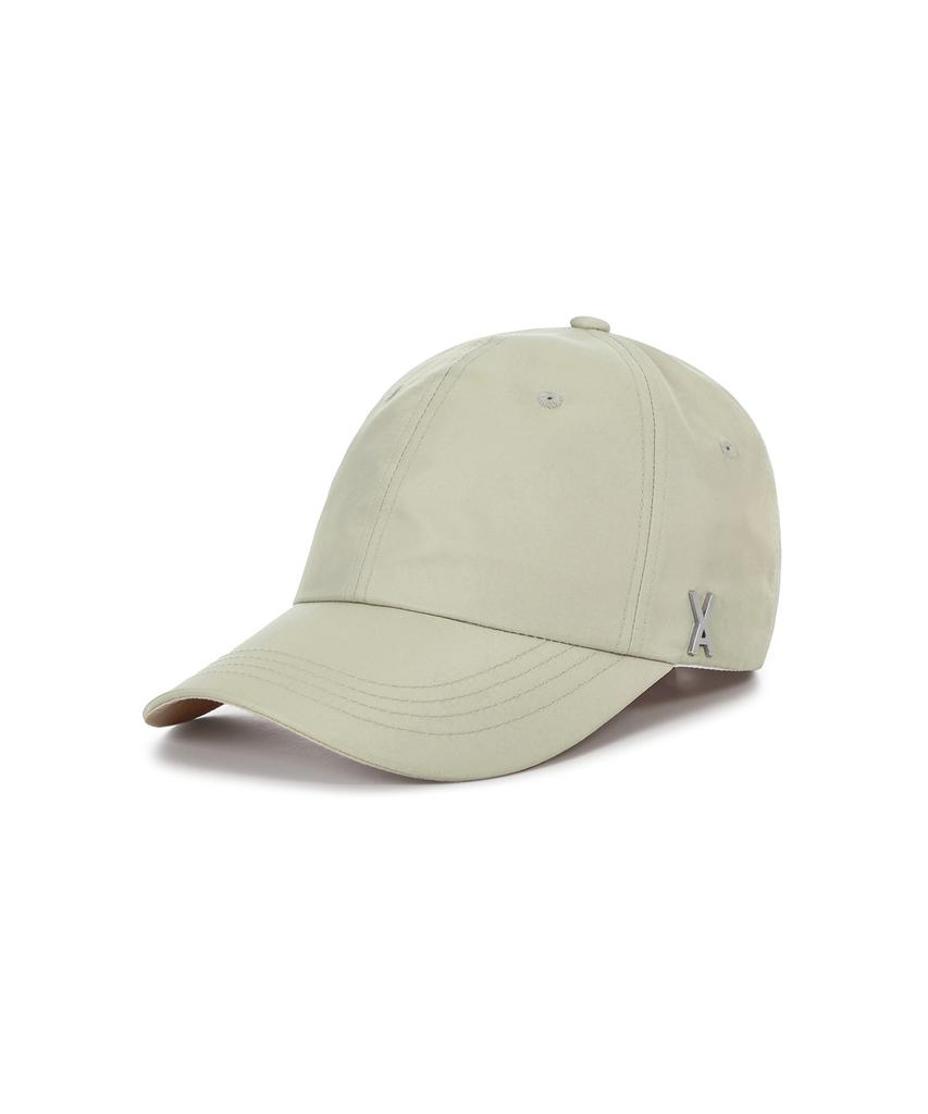 Bajal Studded Logo Oversized Poly Ball Cap Beige
