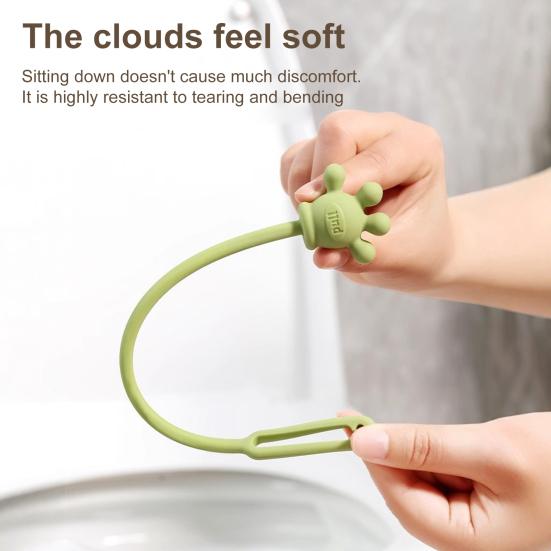 2Pcs/Set Toilet Lid Lifter Multi-Stage Adjustment Prevents Slipping Secure No-touch Toilet Lid Handle Toilet Accessory