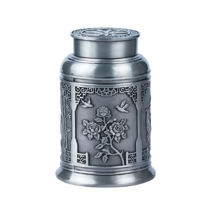 Vintage Chinese Style Flowers and Birds Tea Tin Cans Canister Metal Jar for storing all kinds of tea Kitchen Dining Decoration