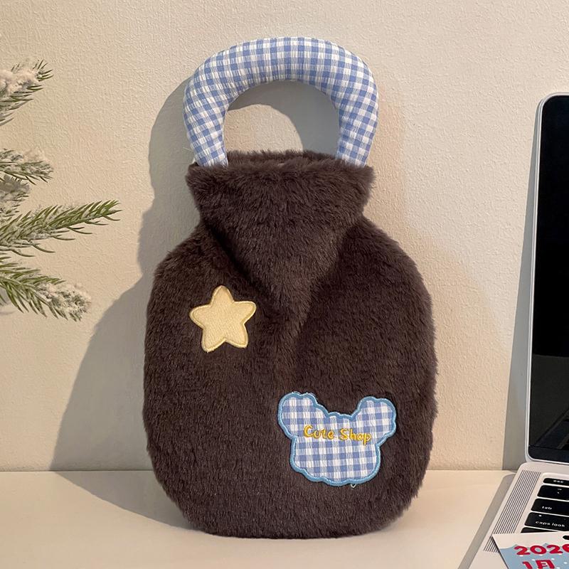 Cute Hot Water Bottle Bag For Girls Plush Shoulder Hand Warmer Heat Pack Warm Belly Instant Hot Pack Winter Water Heating Pad