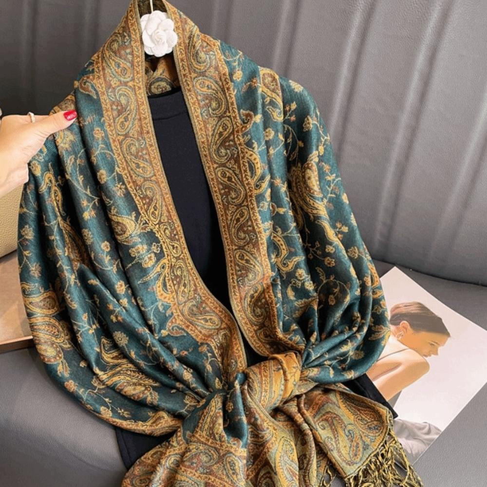 Printed Tassel Blanket Shawl Pashmina Cashmere Shawl Vintage Headscarf  Women
