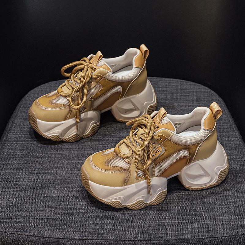 Daddy shoes girl 2025 new retro special color matching network casual fashion versatile comfortable platform running women's shoes
