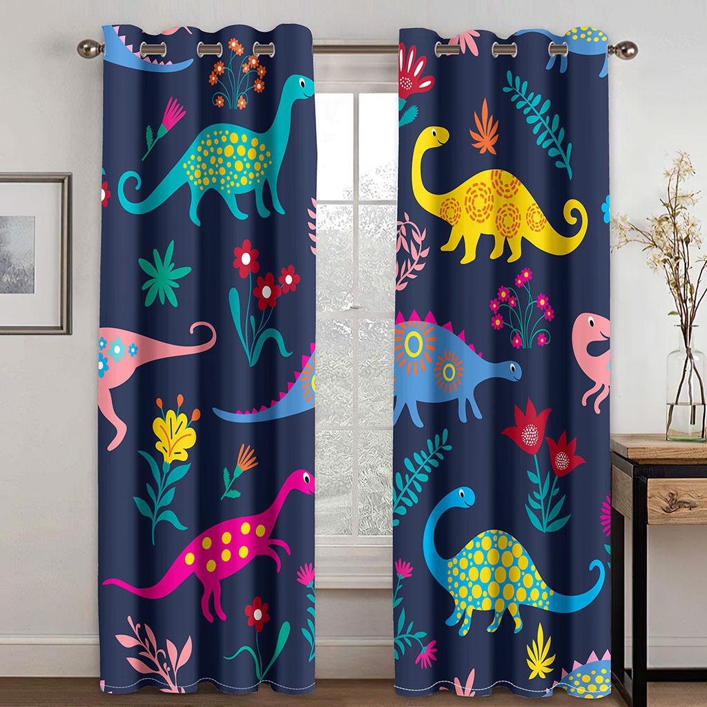 

2 шт. Черная бабочка мультфильм ослепительный узор гриба занавеска подходит для детской комнаты гостиная спальня балкон украшение окна 50W130H(CM)X2PCS&Hook