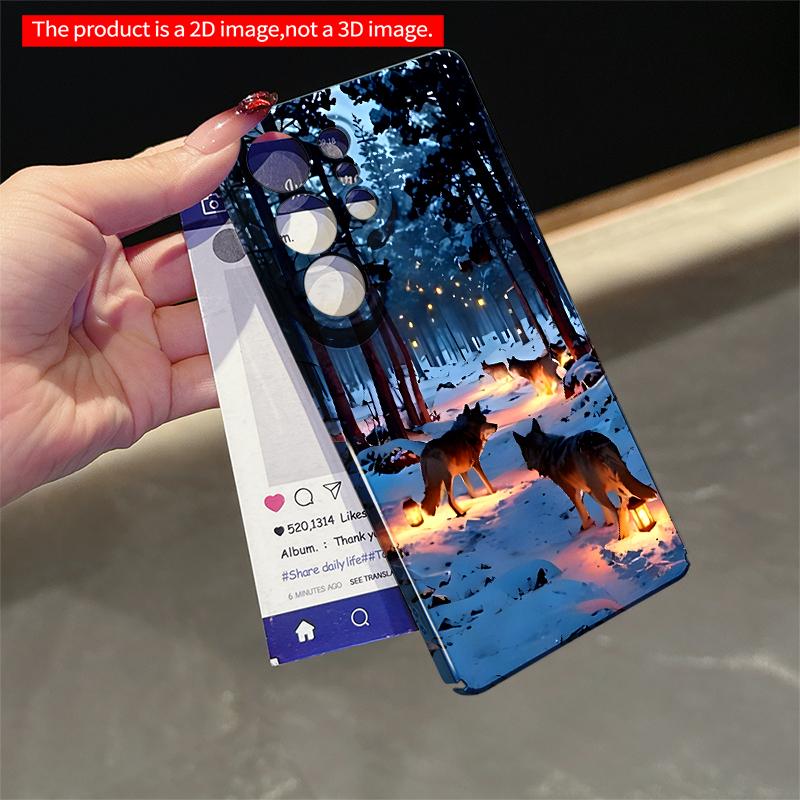 2DFlat Samsung Phone Case Winter Wolves Lantern Path Applicable To Galaxy S23 S24 S25ULTRA S26 A12 A14 A15 A16 A54 A55