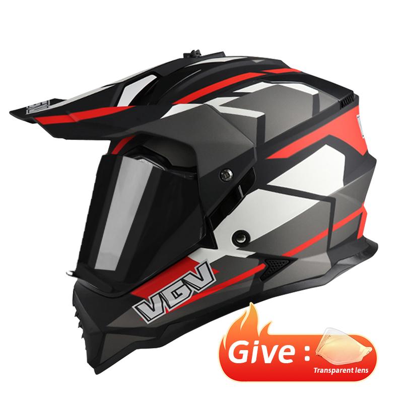 VGV Motocross Helmet DOT Double Lens Common Man Women Motorcycle Helmet Dirt Bike Karting Downhill AM DH Cross Sunscreen Lens