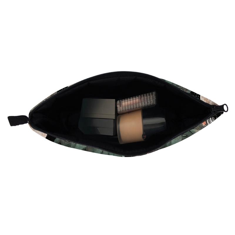 Portable Travel Toiletry Makeup Bag Mushroom Print Cosmetic Bag Large Capacity Casual Storage Bag for Women Girl