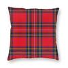 Christmas Royal Stewart Tartan Plaid Pillowcase Soft Fabric Cushion Cover Decor Pillow Case Cover Home Square 18''