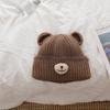 Thick knitted handcrafted bear wool Moao children's cute warm casual and face showing small pullover hat  cold hat for autumn and winter