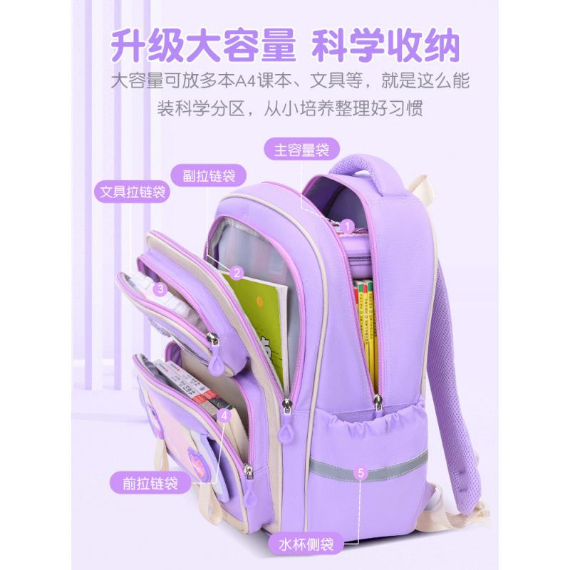 Large Capacity Boys Schoolbag, Primary School Students Grade 3 And 5 Girls Lightweight Children'S Backpack