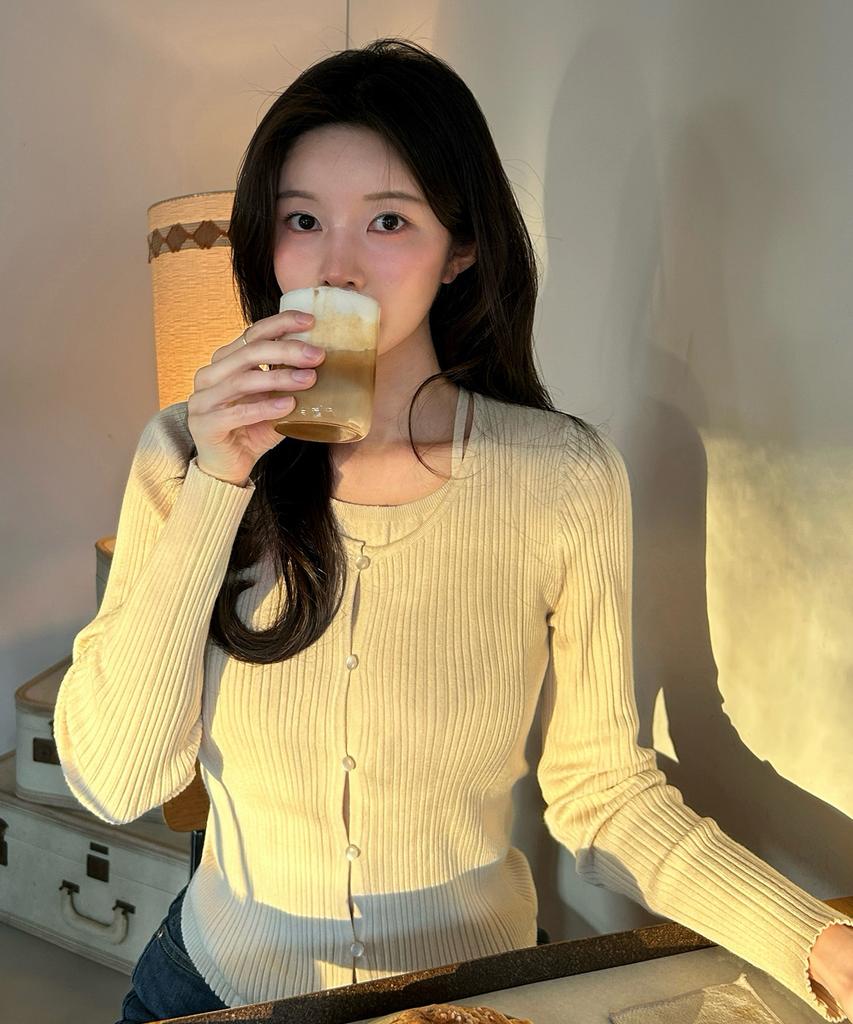 MIND BRIDGE WOMEN [W] Halterneck Sleeveless Cardigan Layered Knit - 2 Colors