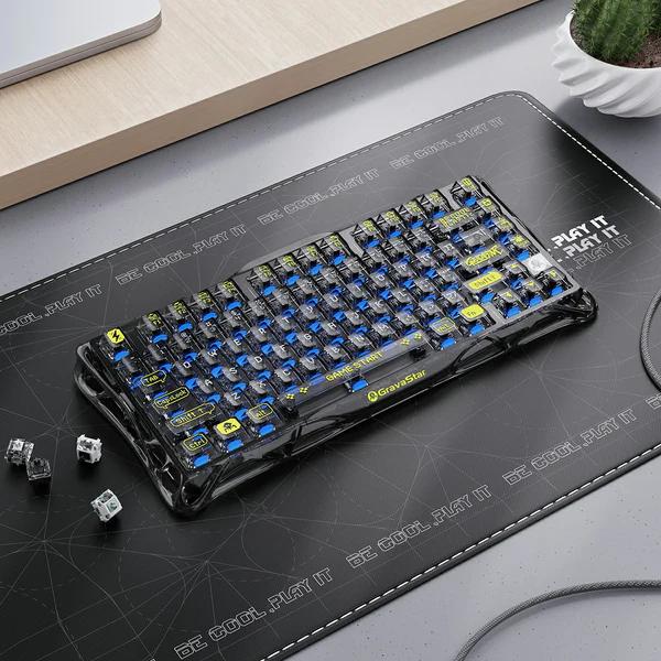 GravaStar Mercury K1Lite RGB Mechanical Keyboard Hot Swappable Gaming Keyboard Linear Switches RGB Wireless Gaming Keyboard