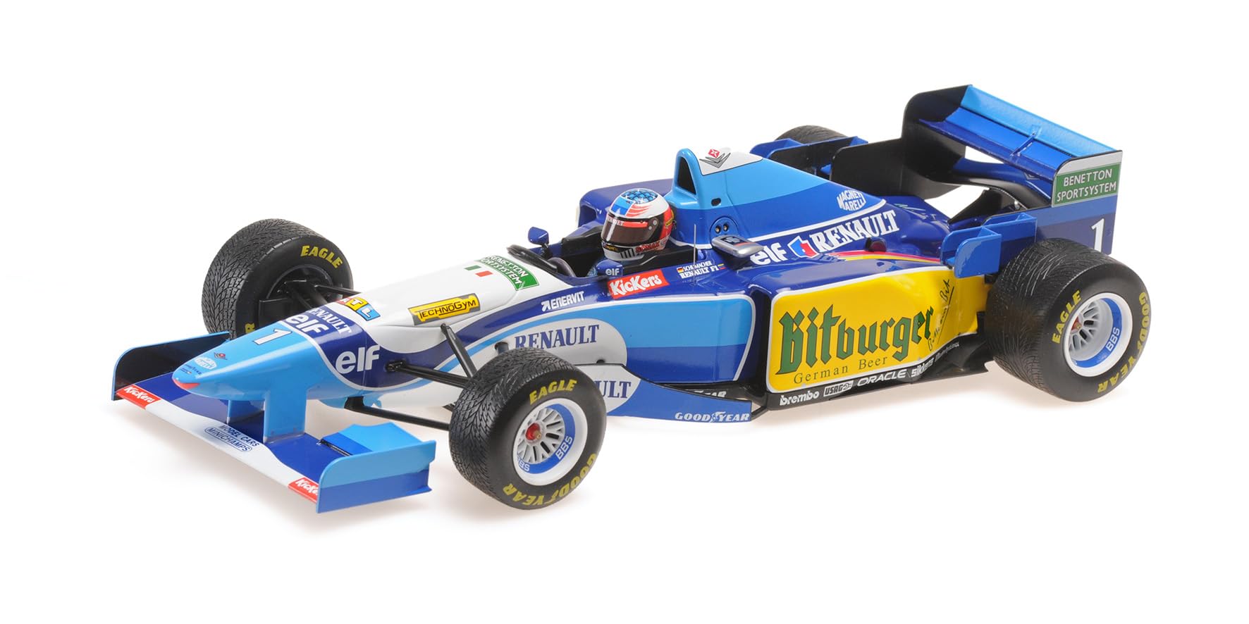 

Minichamps scale Benetton Renault B195 F1 1995 Japanese GP Winner Schumacher Rain Tire Specification 1/18 M.