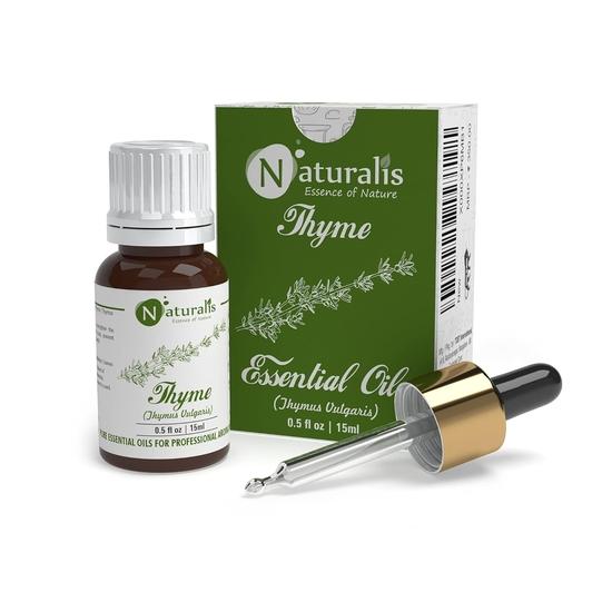 Naturalis Essence of Nature Thyme Essential Oil 100% Undiluted Pure and Natural Therapeutic grade for Skin Conditions - 15ml 15ML