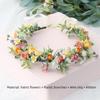 New Rose Floral Floral Crown Headband White Flower Green Leaf Floral Wreath Headband Ribbon Bridal Garland Girls Women