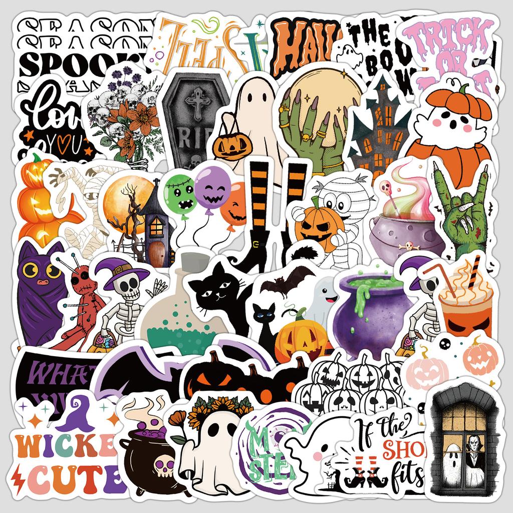 50 Halloween Series Graffiti Stickers Children's DIY Stationery Stickers Water Cup Suitcase Decoration Stickers