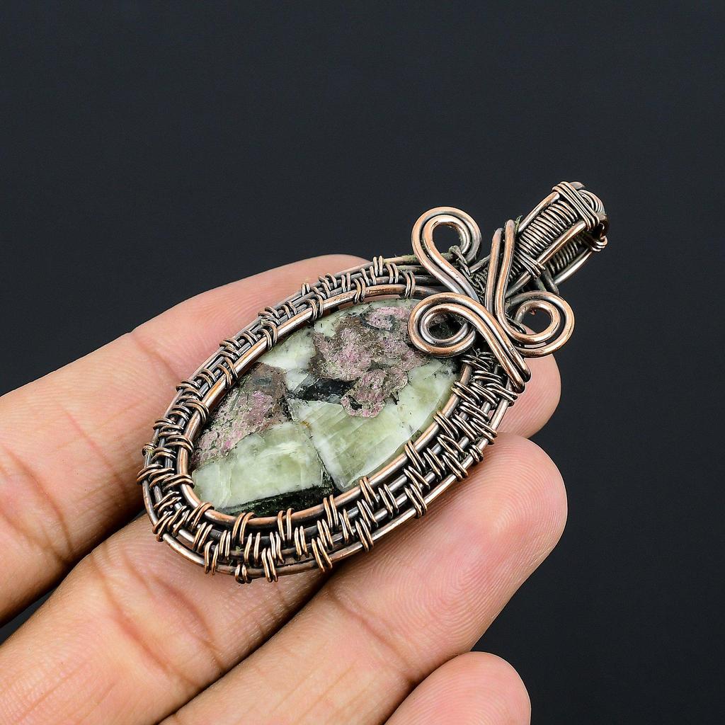 Edulite 999 Copper Wire Wrapped Pendant, Handmade Gemstone Pendant Jewelry, Gifts For Wife Brand New Pendant