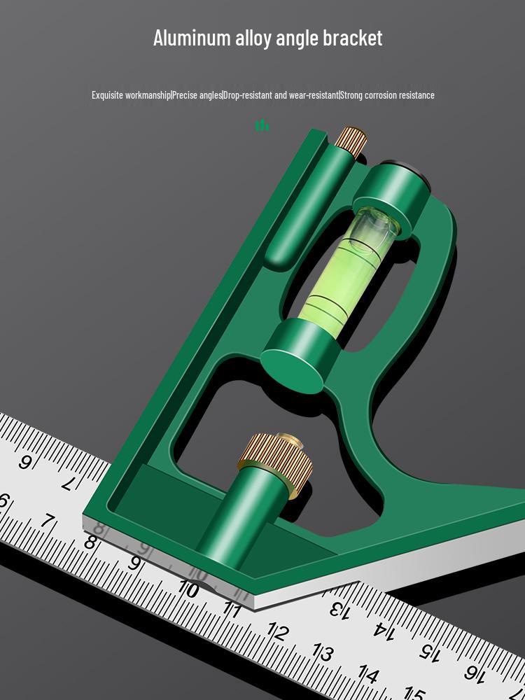 Multifunctional Stainless Steel 90° Angle Ruler for Woodworking