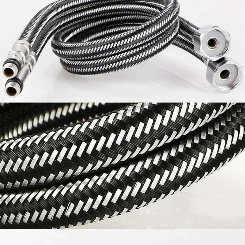 G1/2'' Edelstahl Nylon Geflochtener Schlauch Rohr Schlauch Silikon Sanitär Thermobeständig Wasserhahn Waschbecken Armatur Spüle Küche Badezimmer
