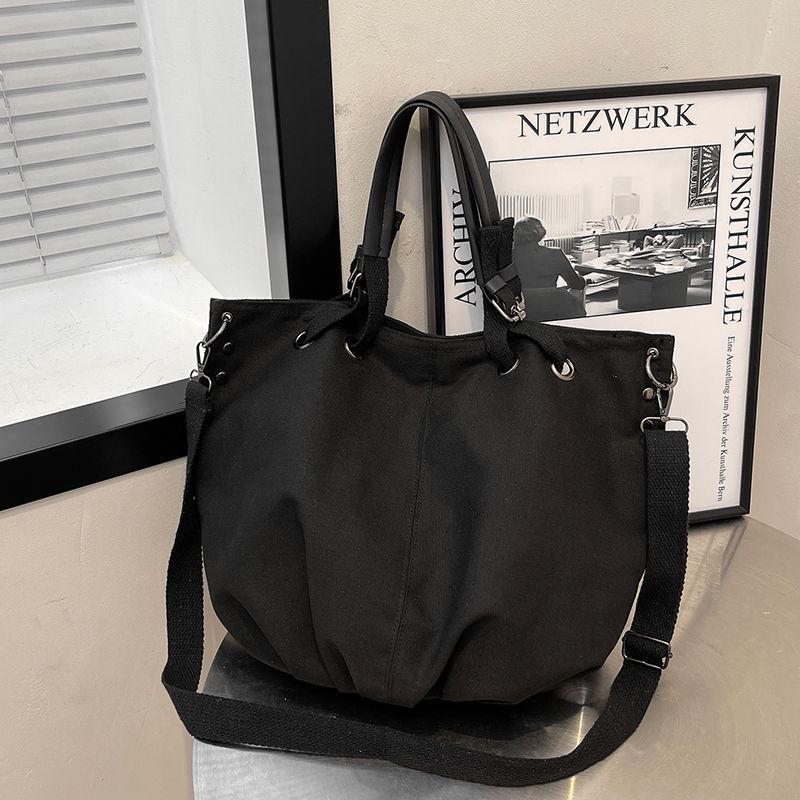 Retro Canvas Tote Bag: Versatile Large-Capacity Crossbody for Students and Commuters