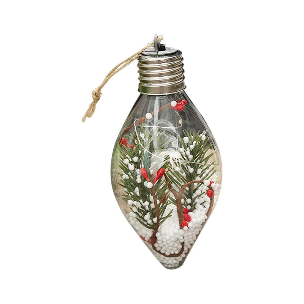Crăciun Creativ Nou LED Transparent Minge de Crăciun Pom de Crăciun Agățat Minge cu două vârfuri emițătoare de lumină