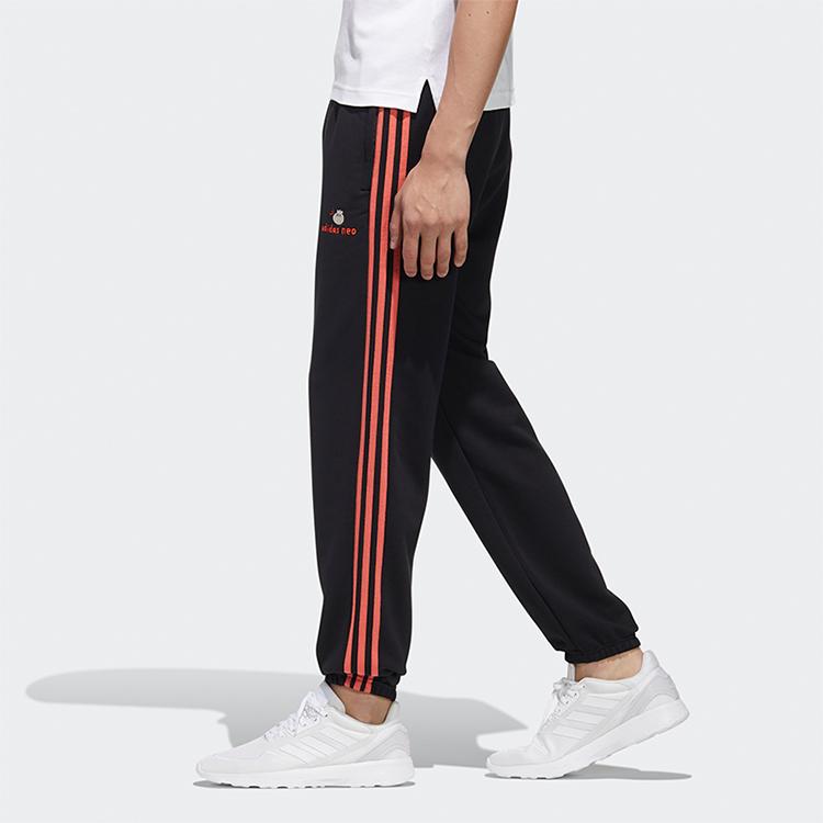 Adidas Neo Logo Print Casual Loose Jogger Sweatpants Men Bottoms Black GP5819
