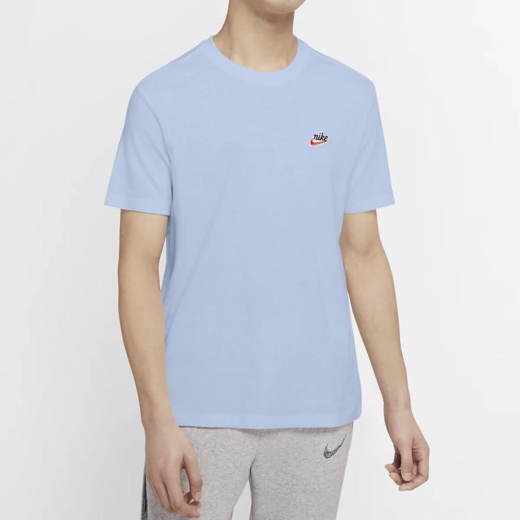Nike Sportswear Heritage Logo T-Shirt Men Tops Sky-Blue CK2384-407