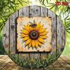 Tin Sign Wall Art Sunflower Bee Vintage Kitchen Decor