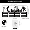 1pc wall mounted basketball medal display stand with multiple hooks, perfect for competitions and sports, used for installing an