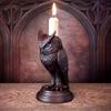 Gothic Crow Candle Holder Retro Black Owl Candlestick Resin Sculpture Craft Halloween Statue Fun Atmosphere Home Desk Decoration