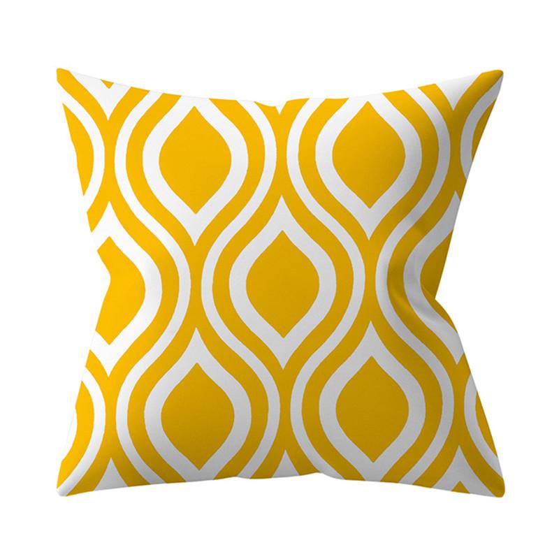 Cushion Cover Nordic Pillow  Yellow Datura Decoration Sofa   Throw  Home