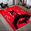 Black & Red Batman Anti-Slip Floor Mat, Rectangular Carpet for Living Room & Entertainment Space