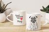 Pug - cup with a dog, adorable cup with a heart-shaped handle, universal gift from the Art-Dog brand