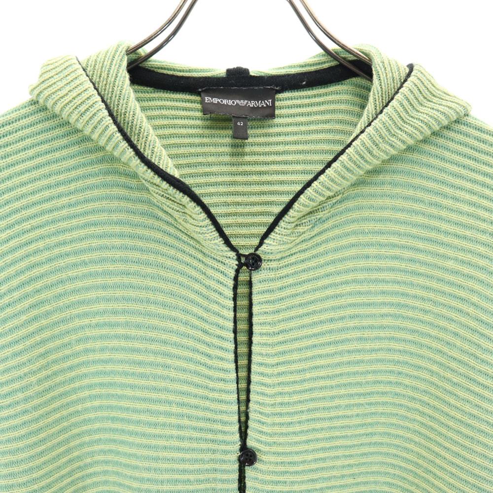 Emporio Armani Long Sleeve Long Knit Cardigan 42 Yellowish Green Women Used