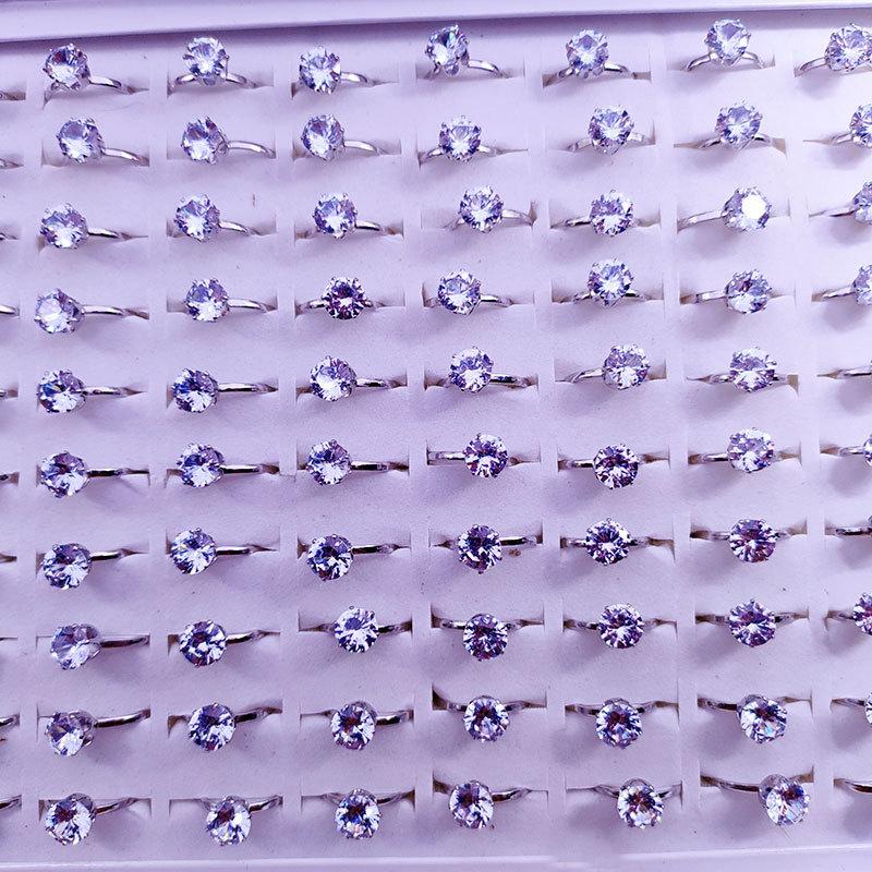 10 pairs of colored crystal zirconia rings alloy rings for ladies party rings
