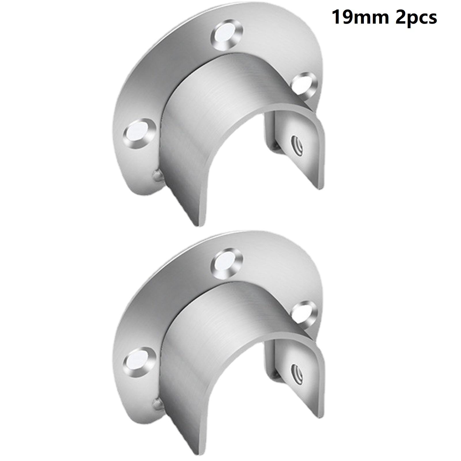 

U Shaped Wardrobe Bracket Stainless Steel Closet Clothes Hanging Rod Holder Multipurpose Curtain Rod Support For Bathroom 2pcs