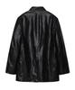 Leftseoul Synthetic Leather Oversized Jacket [Black]